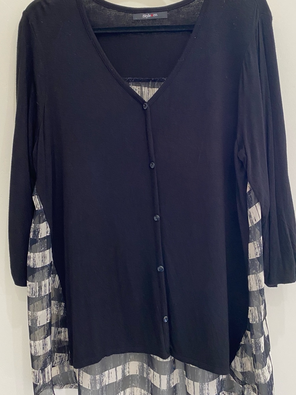Black & check overshirt